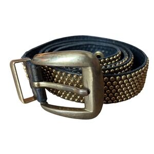 Vintage Sand Castle Brass studded Belt Solid Brass Buckle 29-38"